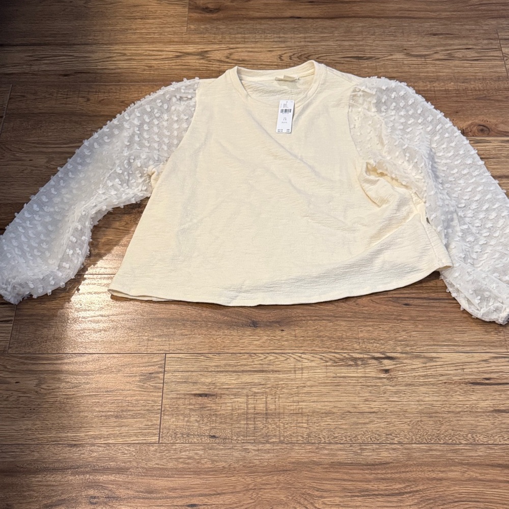 Anthropologie Maeve Ivory Textured Blouse